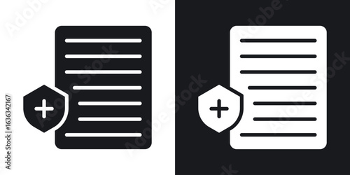 Medical insurance icon flat, silhouette, vector illustrations. flat glyph designs