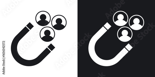 Lead generation icon flat, silhouette, vector illustrations. flat glyph designs