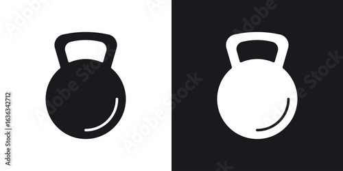 Kettlebell icon flat, silhouette, vector illustrations. flat glyph designs
