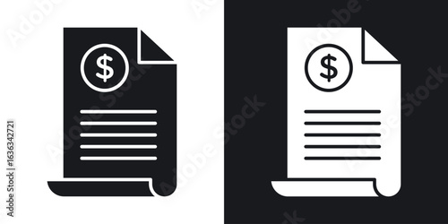 Invoice payment icon flat, silhouette, vector illustrations. flat glyph designs