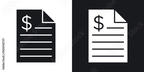 Invoice icon flat, silhouette, vector illustrations. flat glyph designs