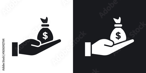 Investment icon flat, silhouette, vector illustrations. flat glyph designs
