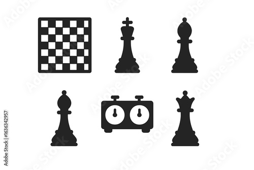 Chess pieces and board with timer creating a focused atmosphere for strategic gameplay
