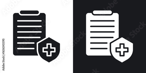 Health insurance icon flat, silhouette, vector illustrations. flat glyph designs