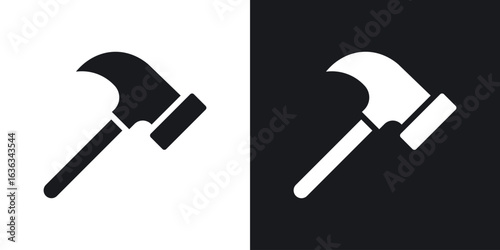 Hammer icon flat, silhouette, vector illustrations. flat glyph designs