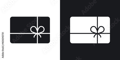 Gift card icon flat, silhouette, vector illustrations. flat glyph designs