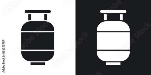 Gas cylinders icon flat, silhouette, vector illustrations. flat glyph designs