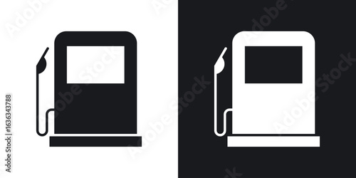 Gas station icon flat, silhouette, vector illustrations. flat glyph designs