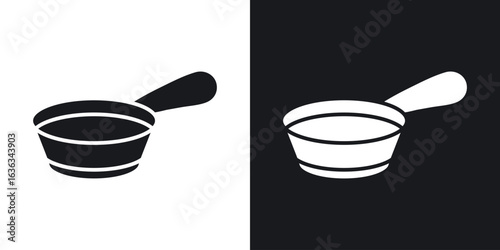 Frying pan icon flat, silhouette, vector illustrations. flat glyph designs