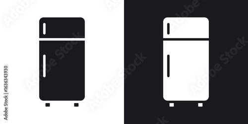 Fridge icon flat, silhouette, vector illustrations. flat glyph designs