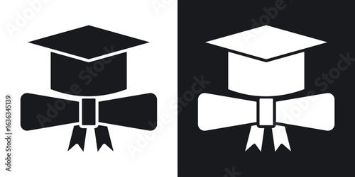 Degree icon flat, silhouette, vector illustrations. flat glyph designs