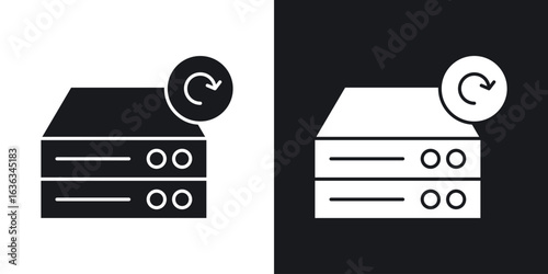 Data backup icon flat, silhouette, vector illustrations. flat glyph designs