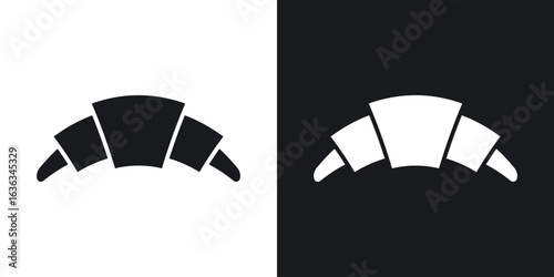 Croissant icon flat, silhouette, vector illustrations. flat glyph designs