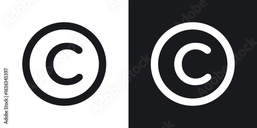 Copyright icon flat, silhouette, vector illustrations. flat glyph designs