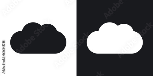 Cloud icon flat, silhouette, vector illustrations. flat glyph designs