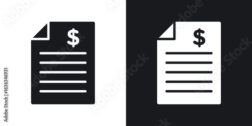 Bank statement icon flat, silhouette, vector illustrations. flat glyph designs