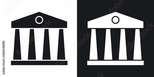Bank icon flat, silhouette, vector illustrations. flat glyph designs