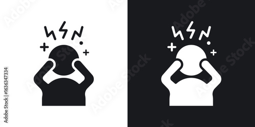 Anxiety icon flat, silhouette, vector illustrations. flat glyph designs