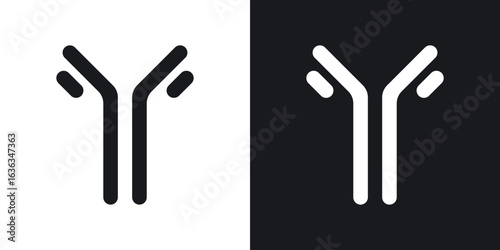 Antibody icon flat, silhouette, vector illustrations. flat glyph designs