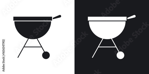 Grill icon flat, silhouette, vector illustrations. flat glyph designs
