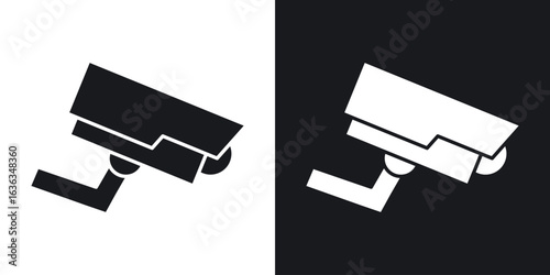 Security camera icon flat, silhouette, vector illustrations. flat glyph designs