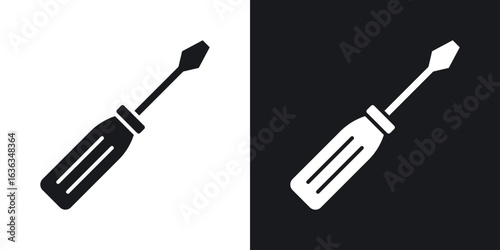 Screwdriver icon flat, silhouette, vector illustrations. flat glyph designs