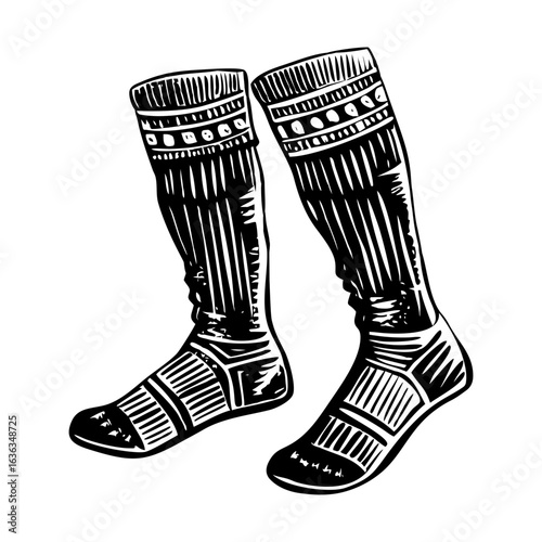 Vintage style illustration depicting athletic long 