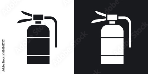 Fire extinguisher icon flat, silhouette, vector illustrations. flat glyph designs