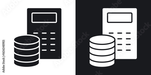 Budget icon flat, silhouette, vector illustrations. flat glyph designs