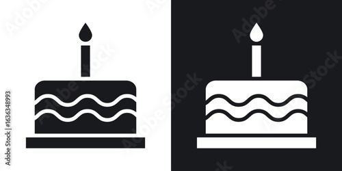 Cake icon flat, silhouette, vector illustrations. flat glyph designs