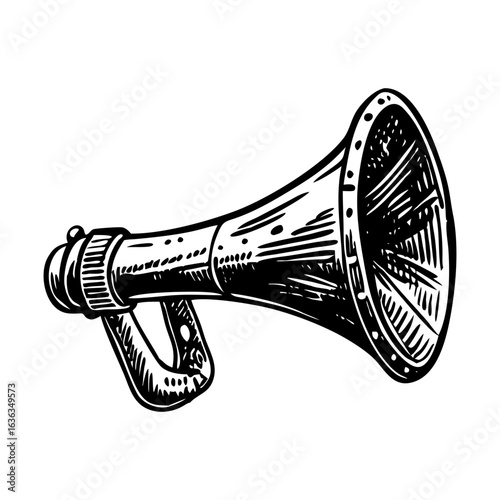 A vintage style illustration denoting loud stadium horn