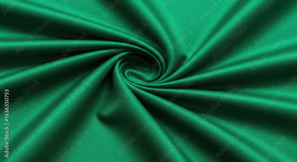 Obraz premium Sparkling Emerald Green Metallic Fabric Swirl Pattern