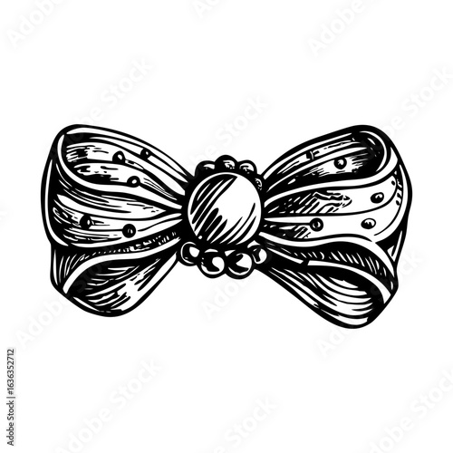 A glyph style illustration depicting pearl barrette