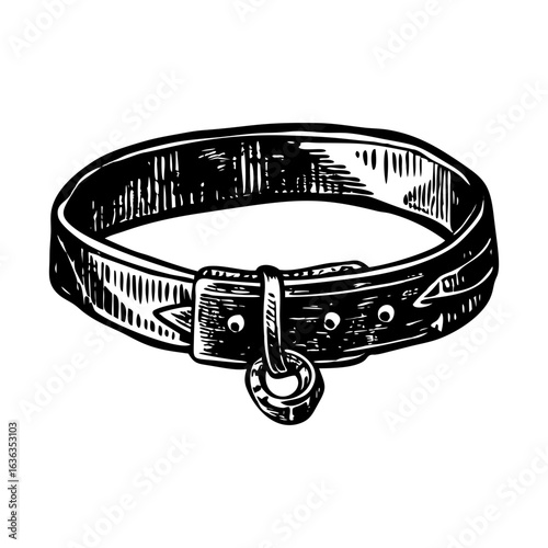 A glyph style illustration depicting velvet choker
