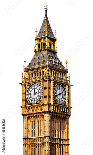  famous big ben clock tower in london isolated on white background  PNG , AI GENERATED