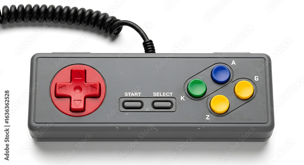 Fototapeta premium Classic retro controller gamepad on white background