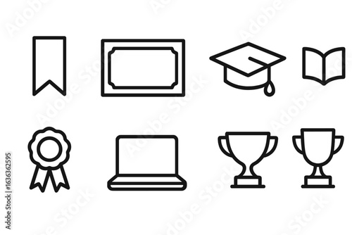 Celebrating academic achievements with honors, awards, and educational symbols during graduation ceremony