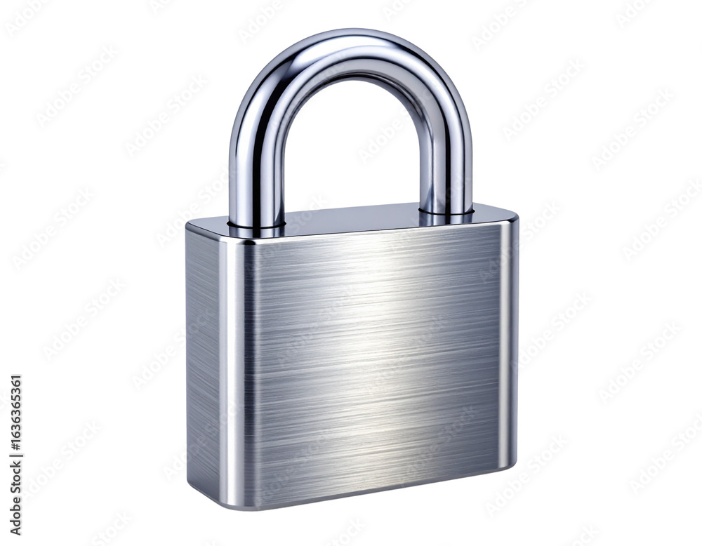 Naklejka premium Shiny Metal Padlock Realistic Illustration PNG