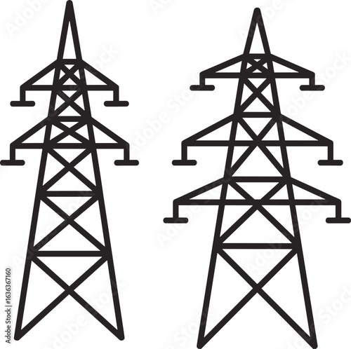 High voltage transmission towers, electrical power lines, energy infrastructure, industrial engineering, electricity distribution, utility poles, grid network, 