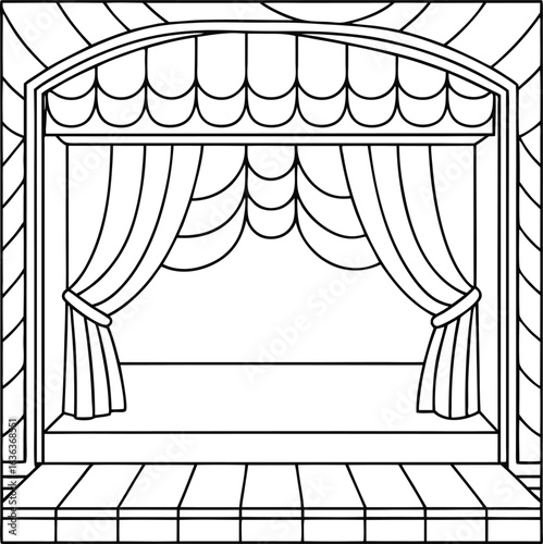 Theater Stage with Curtains