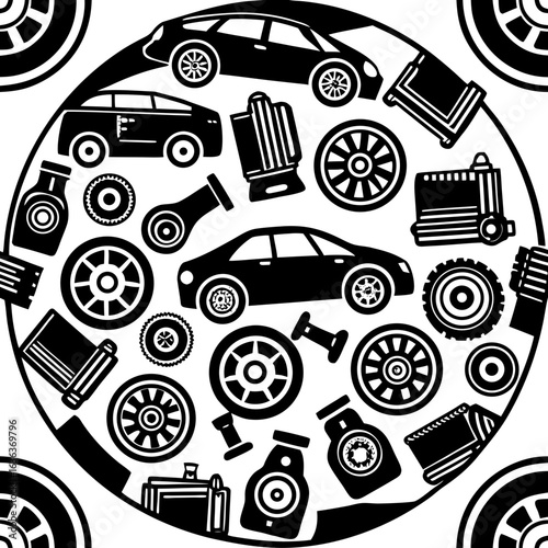 set of black and white icons