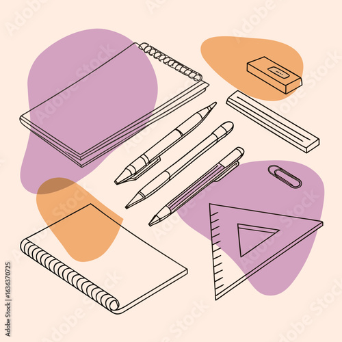 school suplies  pattern  icon