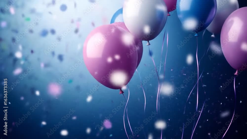 Festive balloons with confetti Festive balloons with confetti
