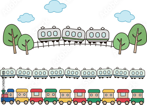 かわいい列車のキッズイメージイラスト