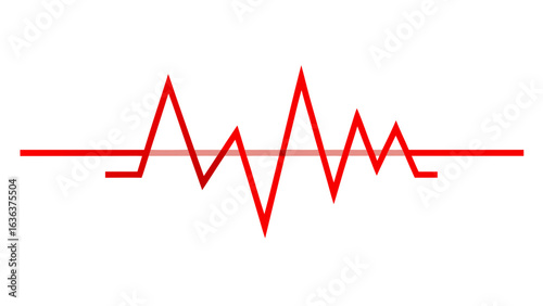 Red jagged line graph representing fluctuating data on a white background