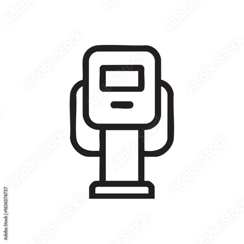 A black and white line drawing of a parking meter.