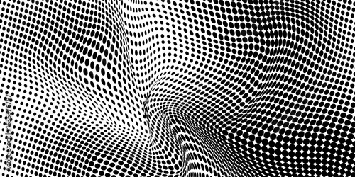 Aged halftone gradient background. Faded dotted grit noise texture. Black and white rasterized sand wallpaper. Retro pixelated backdrop. Anime or manga style comic grain overlay. Vector grunge bitmap