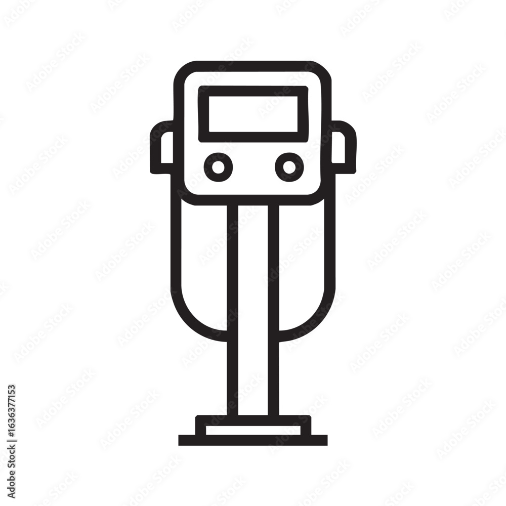 Fototapeta premium A line drawing of an outdoor parking meter.