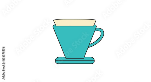 Teal Coffee Dripper with Filter, Minimalist Design