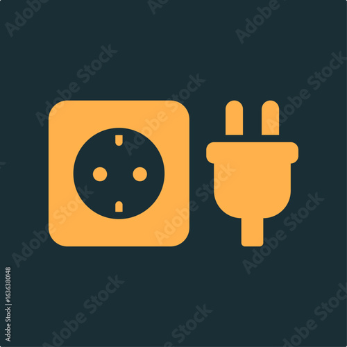 Plug trendy practical important vector Illustration design handsome colorful background